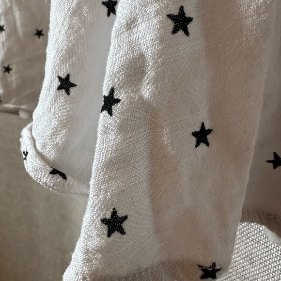 Aqua•tie front spaghetti strap mini dress•medium•rayon blend•black & white stars - Picture 16 of 16